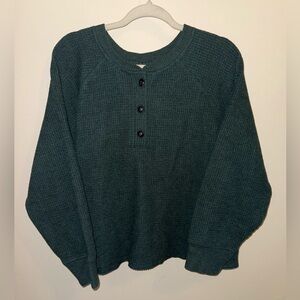 Old Navy Plush Waffle Knit Long Sleeve Henley Tee
